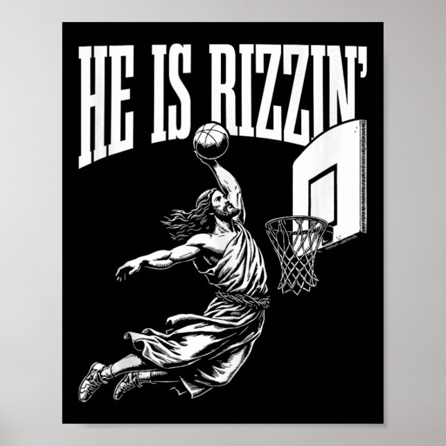 Poster Ele É Rizzin Divertido Jesus Jogando Memória De Ba (Frente)