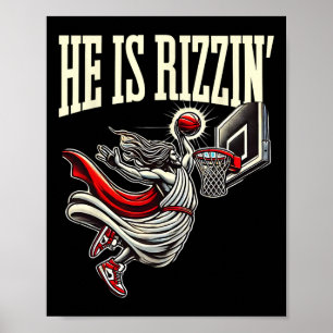 Poster Ele É Rizzin Engraçado Jesus Caveira Meme