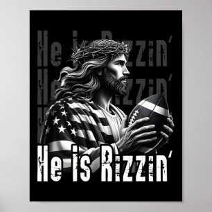 Poster Ele É Rizzin Jesus Jogando Futebol Engraçado Espor