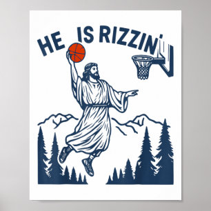 Poster Ele É Rizzin Páscoa Engraçado Bysketbyll Cristão R