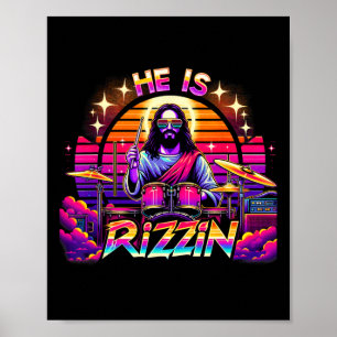 Poster Ele É Rizzy Dia Felz pascoa Engraçado Cristão E