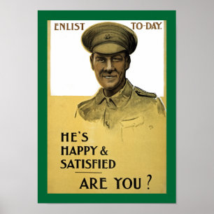 Poster Ele está feliz e satisfeito, está?