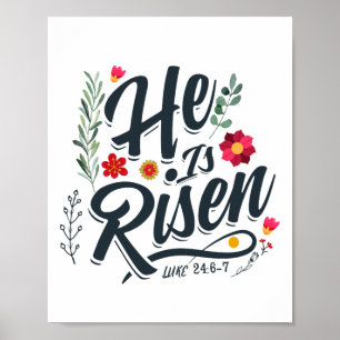 Poster Ele Está Riscado A Ressureição Da Camisa De Páscoa