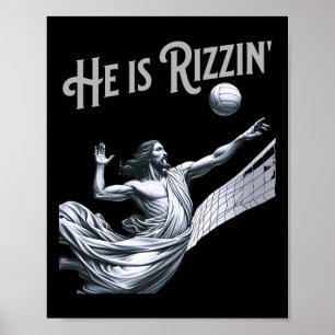Poster Ele Está Rizzin Jesus Jogando Vôlei Esportes Diver