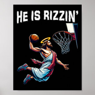 Poster Ele Está Rizzin Jesus Sketll Páscoa Para Crianças