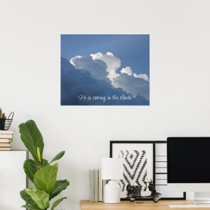 Poster Ele Está Vindo nas Nuvens Cota Cristã