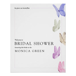 Póster Ele me dá sinal de boas-vindas borboletas