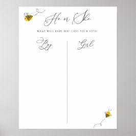 Poster Ele ou Ela Era Chá de fraldas Jogo De Adivinhação 