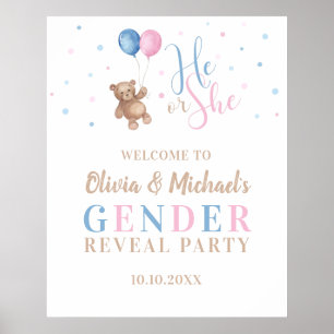 Poster Ele ou Ela Menino Sexo Revelam Festa Grande Bem-Vi