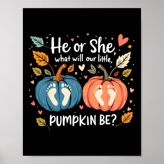 Poster Ele Ou Ela O Que Será O Nosso Pequeno Abóbora No O (Frente)