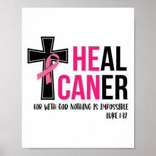 Poster Ele Pode Curar Cancer De Fita Cristã Cancer