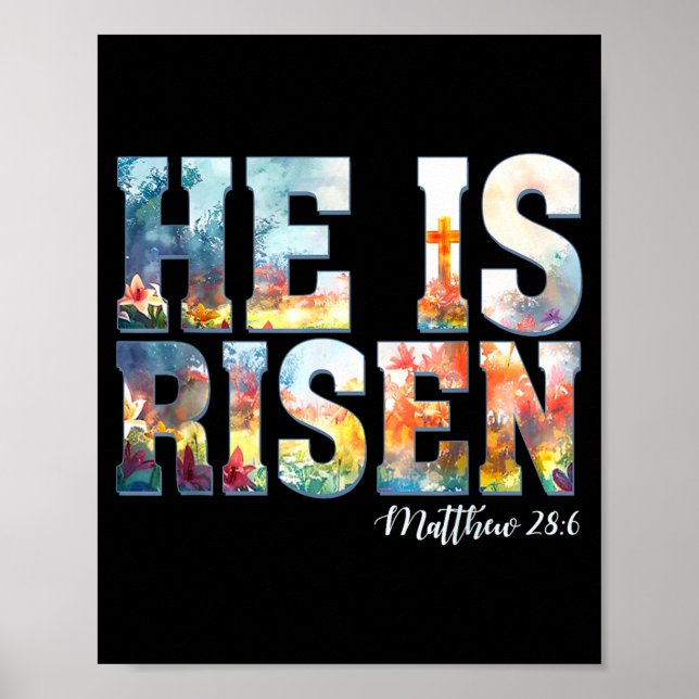 Poster Ele ressuscitou boho páscoa cristão jesus  (Frente)