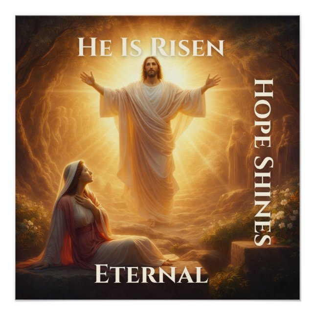 Póster Ele Ressuscitou Cartaz Cristão (Frente)