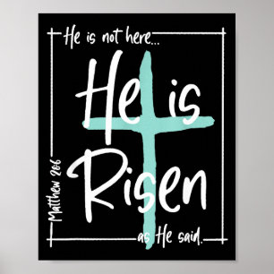 Poster Ele Ressuscitou Cruz Cristã Jesus Versículo Bíblic