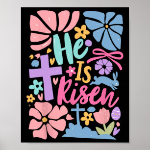 Poster Ele Ressuscitou Cruz de Páscoa Coquette Jesus Cris