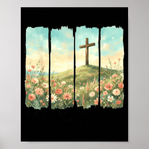 Poster Ele Ressuscitou Cruz de Páscoa Mateus 28_6 Cristão