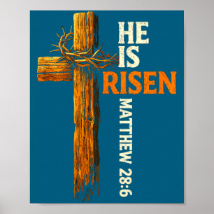 Poster Ele ressuscitou cruz jesus fé cristã religiosa