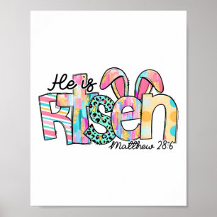 Poster Ele Ressuscitou Jesus Cristão Feliz Páscoa Criança