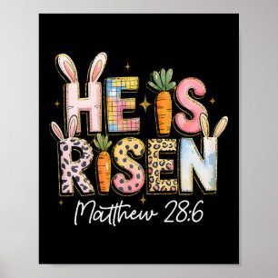 Poster Ele Ressuscitou Jesus Cristão Feliz Páscoa Criança