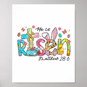 Poster Ele Ressuscitou Jesus Cristão Feliz Páscoa Criança