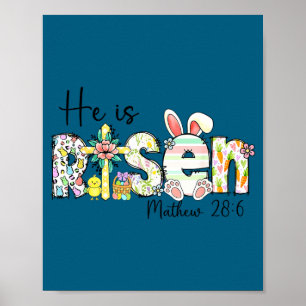 Poster Ele ressuscitou Jesus cristão feliz páscoa mulhere
