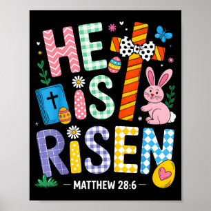 Poster Ele Ressuscitou Jesus Cristão Feliz Páscoa Mulhere