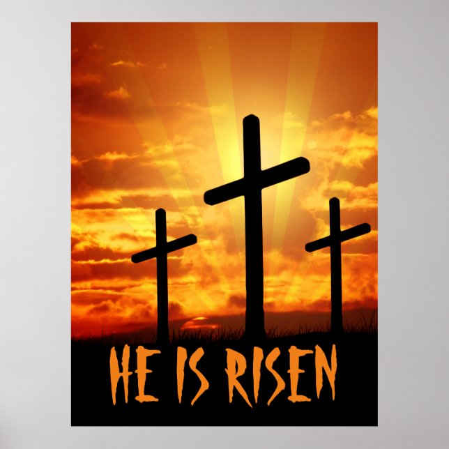 Poster Ele Ressuscitou Matthew 28:6 Páscoa  (Frente)