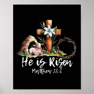 Poster Ele Ressuscitou Ovelha Cordeiro Cruz Jesus Cristão