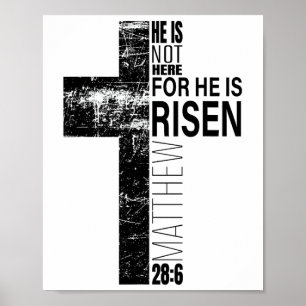Poster Ele Ressuscitou Pai Cristão Páscoa Versículo Bíbli