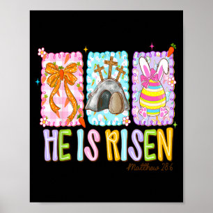 Poster Ele ressuscitou preppy páscoa cristão jesus fé