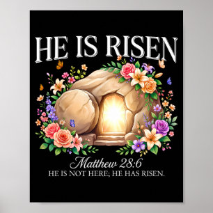 Poster Ele ressuscitou religioso cristão páscoa jesus par