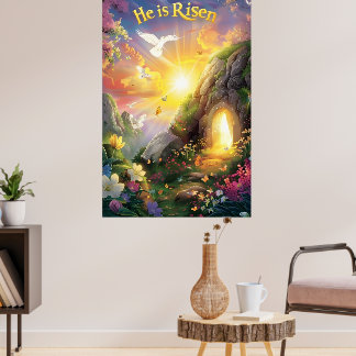 Poster Ele Ressuscitou — Ressurreição da Páscoa — Lucas 2