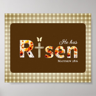 Poster Ele Ressuscitou Versículo Bíblico Cruz Religioso P