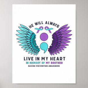 Poster Ele Sempre Viverá No Meu Coração Prevenção ao Suic