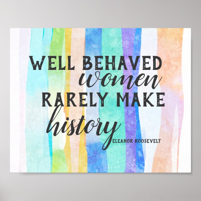 Poster Eleanor Roosevelt cita a colorida aquarela art (Frente)