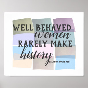 Poster Eleanor Roosevelt cita o desenho abstrato feminino
