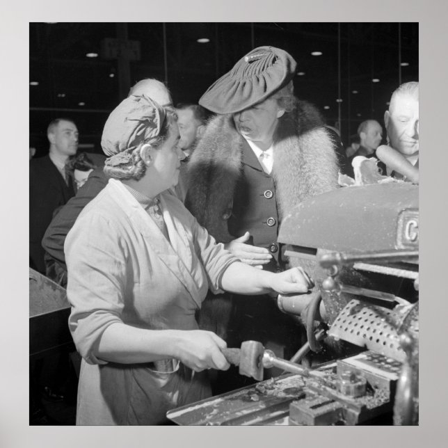 Póster Eleanor Roosevelt na Segunda Guerra Mundial, 1942 (Frente)