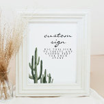 Poster Eleanor - Símbolo Editável Boêmian Cactus Minimali<br><div class="desc">Este sinal imprimível apresenta cactos de aquarela e design minimalista. Use facilmente qualquer sinal no seu evento. Mude todo o texto para atender às necessidades do seu casamento,  chá de fraldas,  chá de panela,  janto de ensaio,  etc.</div>