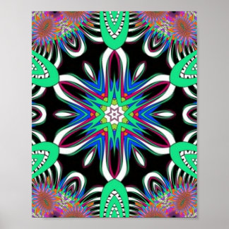 Poster Electric Bloom Mandala