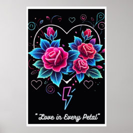 Poster "Electric Bloom: Sinfonia de Amor Neon"