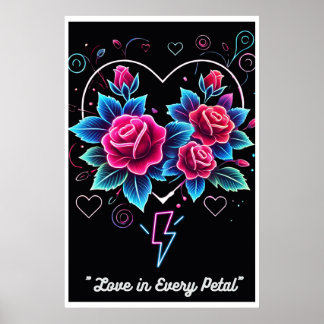 Poster "Electric Bloom: Sinfonia de Amor Neon"