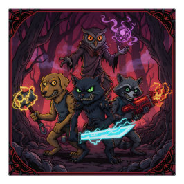 Póster Electric Fantasy Animal Warrior Art