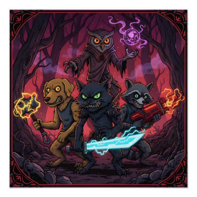 Póster Electric Fantasy Animal Warrior Art (Frente)