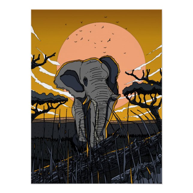 Póster Elefante Africano (Frente)