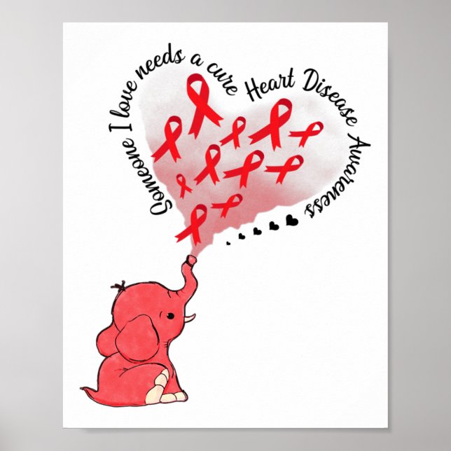 Poster Elefante Alguém que Eu Amo Precisa de uma Cura Doe (Frente)