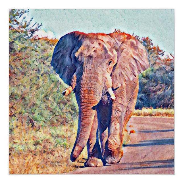 Póster elefante aquarell (Frente)