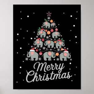 Poster Elefante Árvore de Natal Elefante Casado C