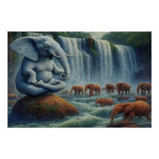 Póster Elefante Azul
