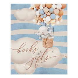 Póster Elefante Balão Bebês Livros e Presentes Poster