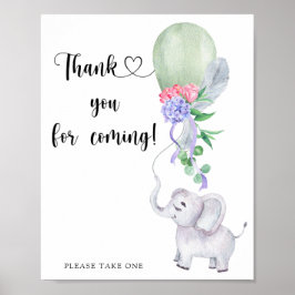 Poster Elefante & Balão \ Obrigado por vir